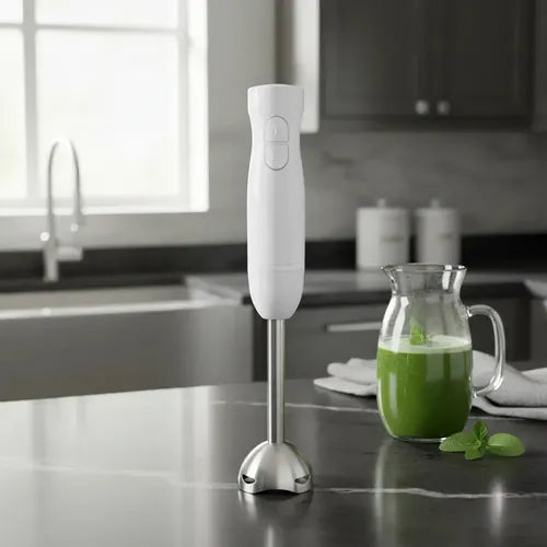Minipimer Mixer Kanji 2 Velocidades Cuchilla De Acero Inoxidable 800whats Blanco