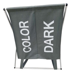 Cesto Organizador Para Ropa Sucia Plegable De 2 Divisiones Gris