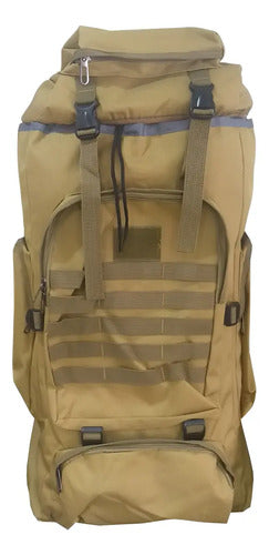 Mochila Para Camping Trekking Outdoor Tm Camel Marron De 75l Color Marrón Claro Diseño De La Tela Liso