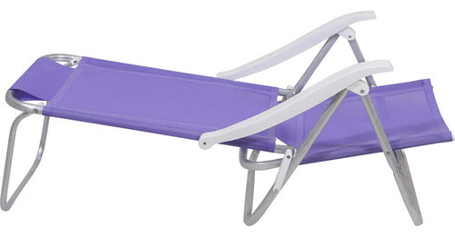 Reposera De 6 Posiciones Bel Sunny Aluminio Pvc Lila Violeta