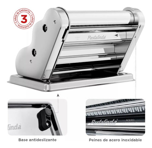 Fabrica De Pastas Pastalinda Clasica 260 Cromo Amasa Estira Gris
