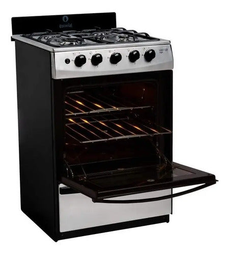 Cocina A Gas Escorial Master Style Acero Inox 4 Hornallas Acero Inoxidable