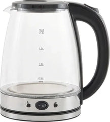 Pava Eléctrica Kanji De Vidrio Con Corte Automático Y Función Mate De 2 Litros Gris Negro