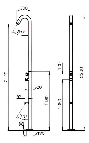 Griferia Ducha Para Exterior Fv 0320.01-ai Arena Acero Inox