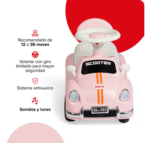 Pata Pata Musical C/ Luz Bebesit Sl101 Rosa Sonido Luces Cts Rosa