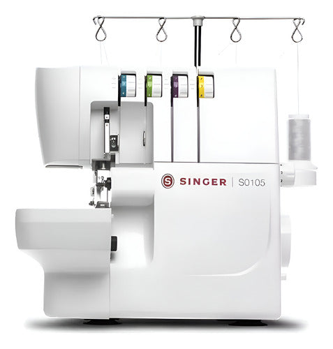 Máquina De Coser Portable Overlock Singer S0105 Blanca Blanco