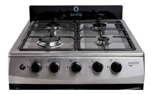 Cocina Escorial Master Style Multigas 4 Hornallas Acero Inox Acero Inoxidable