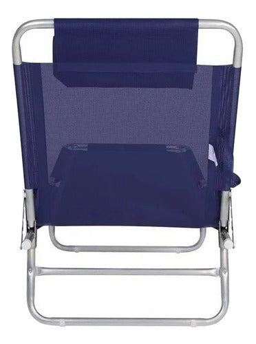 Reposera Cama Plegable Reclinable Aluminio Botafogo Azul Cts Azul