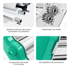 Máquina Para Pastas Pastalinda Clásica 200 Verde Acero Inox Verde