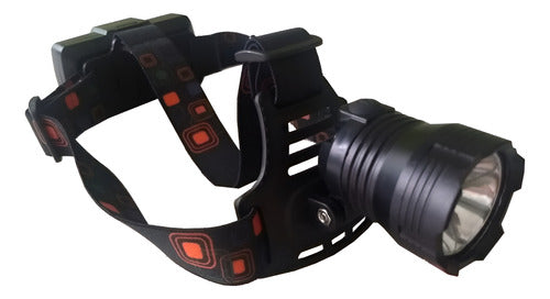 Linterna Minero Vincha De Cabeza Led Usb Bateria De 1 Luz Blanco Negro