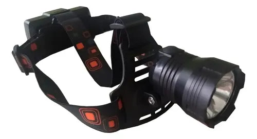 Linterna Minero Vincha De Cabeza Led Usb Bateria De 1 Luz Blanco Negro