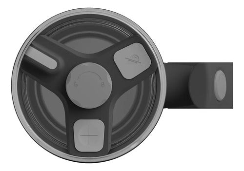 Vaso Térmico Mug Peabody Pemg1200 Negro 1200ml Doble Tapa Cs Negro Lisa