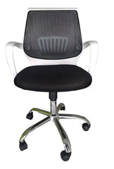 Silla Para Computacion Pc Oficina Tm Blanca Tapizado Negro Color Blanco