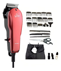 Cortadora De Pelo Gama Gm593 24 Piezas Profesional Magnetic Rojo