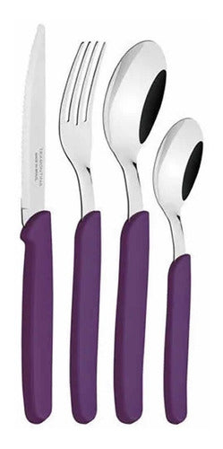 Cubiertos Tramontina Juego De 24 Piezas Carmel Violeta - Violeta