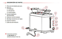 Tostadora Liliana Retrostyle At930 2 Panes 6 Niveles 1050w Negro