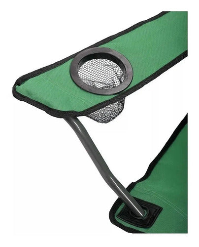 Sillon Director Plegable Reforzado De Acero Porta Vasos Verde