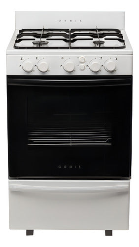 Cocina A Gas Orbis 858bc4 Blanca C/visor Y 4 Hornallas Cts Blanco