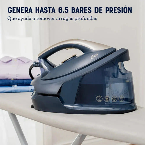 Plancha Oster Gcsg15ar 2 En 1 Con Central De Vapor Azul Oscuro