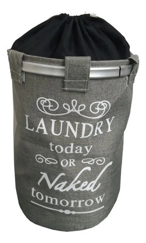 Cesto Laundry Plegable Para Ropa Sucia Limpia Gris Claro