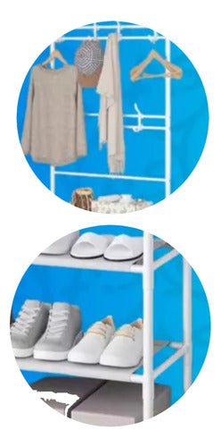 Perchero Multifunción Para Zapatos Sombreros 153cm Blanco Blanco