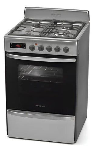 Cocina A Gas Longvie 21601xt Inox Grill Eléctrico De 60cm Acero Inoxidable