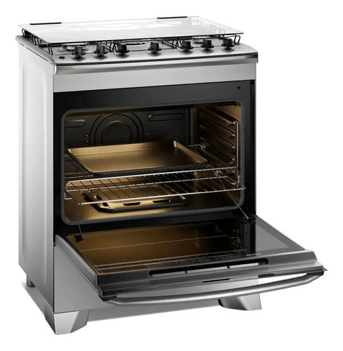 Cocina A Gas Electrolux F5etm Experience De 5 Hornallas Plateado