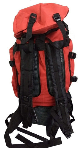 Mochila Camping Trekking Outdoor Rojo-negro De 90lts