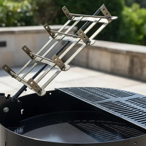 Parrilla Tromen Duomo 800 Enlozada Desmontable C/asador Cruz Negro