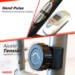 Caminador Elíptico Randers Arg-1931 Magnético Asiento Ajust. Color Gris