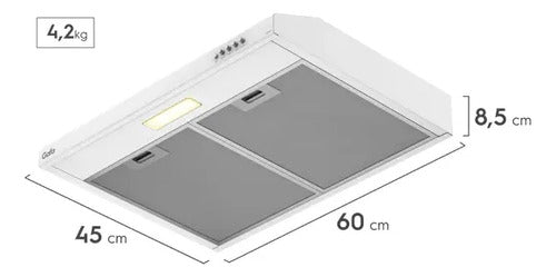 Extractor Purificador Gafa Dg6sw De 60cm 3 Vel Luz Led Blanco