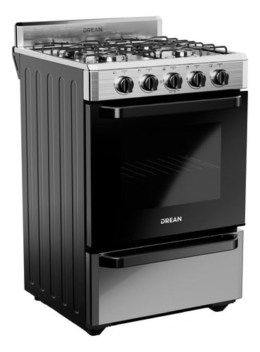 Cocina Multigas Drean Cd5602ai0 Inox 56cm 4 Hornallas Cs Gris