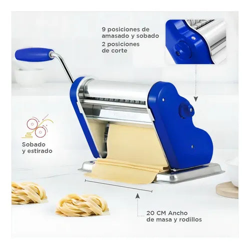Máquina de Pasta Pastalinda Clásica 200 Azul Acero Inoxidable