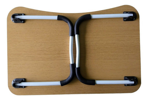 Mesa Bandeja Plegable Tm Desayuno Cama Madera Patas Abatibles Negra Negro
