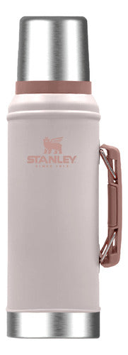 Termo Stanley Clasico Rosa Manija Tapon Cebado 950ml Rosa Claro