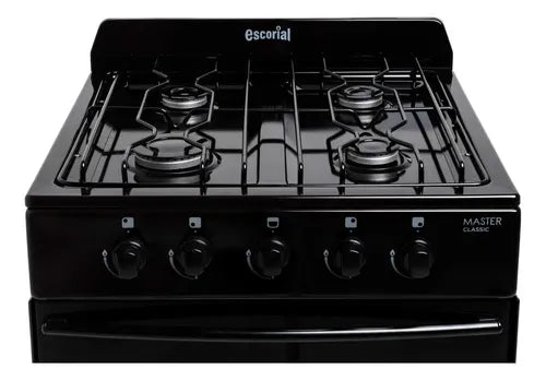 Cocina A Gas Natural Escorial Master Black Valvula Seguridad Negro