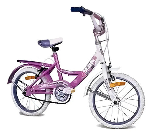 Bicicleta Stark Dama Flores Rodado 20  Mod 6096 Tio Musa Rosa/blanco