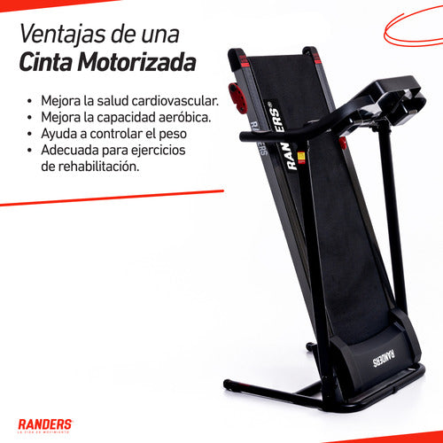 Cinta Caminadora Electrica Randers Arg-411 H:110kg 12 Prog C Color Negro