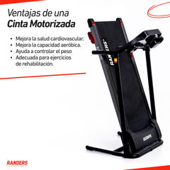Cinta Caminadora Electrica Randers Arg-411 H:110kg 12 Prog C Color Negro