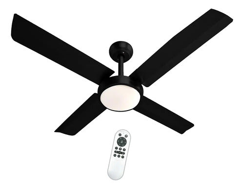 Ventilador De Techo Liliana Palas Metálicas 120cm Luz Led Control Vthn704r 1.2 M Negro Negro Metal 4