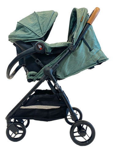 Cochecito Travel System Bebesit T-flex 1321ts-c Verde Verde Negro