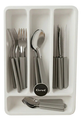 Set 7 Piezas Carol Cacerola Panquequera Wok Bifera Cubiertos Crema