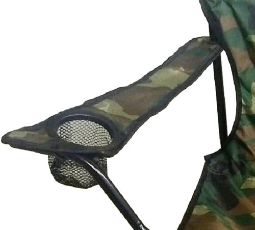 Sillon Director Plegable Para Camping Porta Vasos Camuflado Marrón