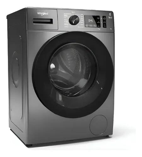 Lavarropas Frontal Whirlpool Wnq90as 9kg 1400rpm Inverter Gris Oscuro