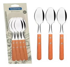 Set X12 Cuchara De Mesa Acero Inoxidable Tramontina Dynamic Madera