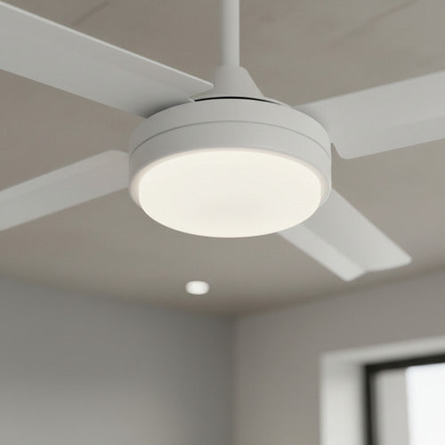 Ventilador Techo Liliana Vthb704r 4 Aspas Control Remoto Led 1.2 M Blanco Blanco Metal 4
