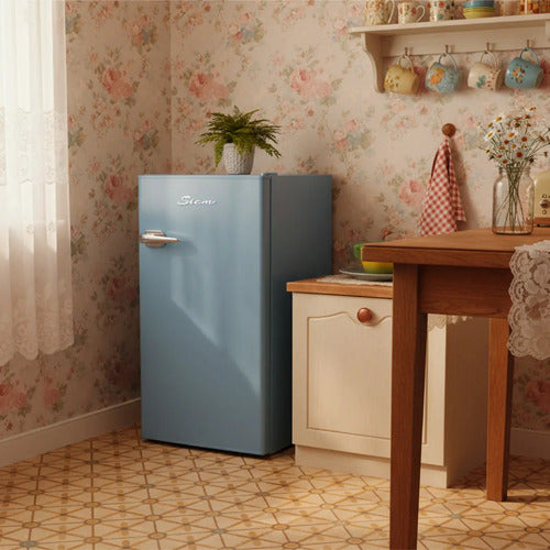 Heladera Siam Retro Bajo Mesada Hsi.bm090pr2 Cycle Defrost Celeste