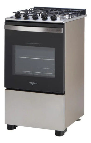 Cocina A Gas Whirlpool Wfo4nbr 4 Hornallas 49cm Acero Inox C - Gris