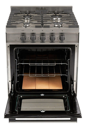 Cocina Semi Industrial Multigas Florencia 5818s Acero Inox Gris Oscuro