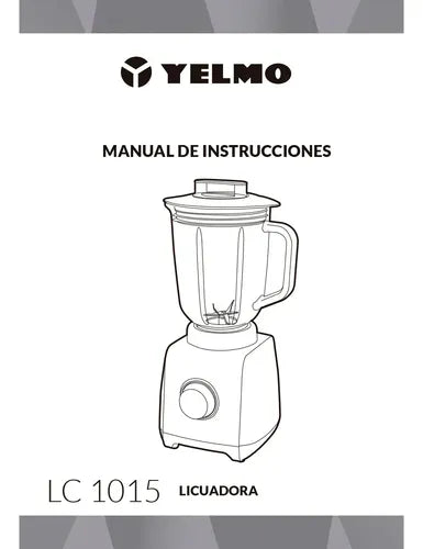 Licuadora De Mesa Yelmo Lc-1015 Jarra Vidrio 750w 1.5 Litros Celeste Cuchillas Inoxidable 2 Velocidades